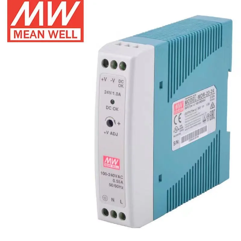 Новый оригинальный Оригинальный блок питания MeanWELL MDR-20-24 24V 1A 20W