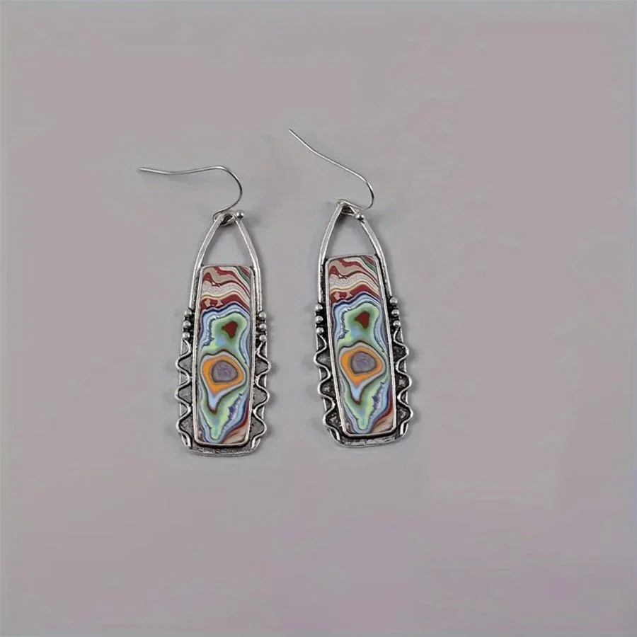 Модные богемные серьги с имитацией бирюзы для женщин идеальный подарок любимого