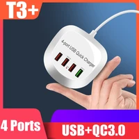 4 ports usb charger qc3 0 fast charging 36w 2 4a phone charger desktop charging station for iphone ipad samsung xiaomi