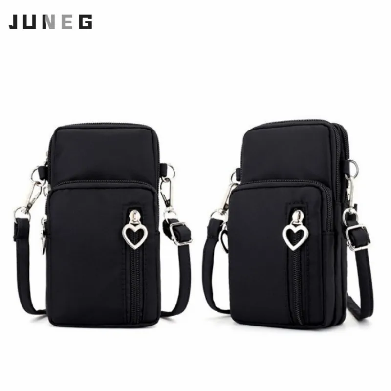 

Fashion Women Zipper Mobile Phone Bags Messenger Bag Coin Purse Mini Shoulder Bag Female CrossBody Bag Waterproof 3 Layer Wallet