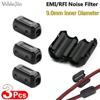 3pcs 9 0mm ferrite core choke rfi emi noise suppressor filter for subwoofer speaker home audio video device vga dvi av hdmi cord