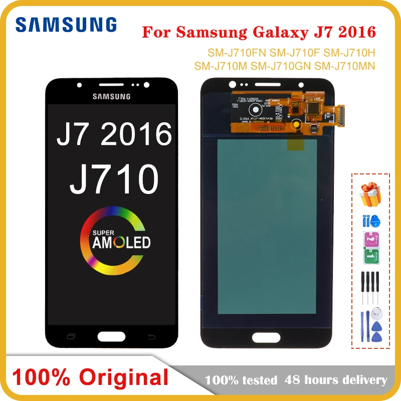 

Super Amoled For Samsung Galaxy J7 2016 J710 SM-J710F J710M J710H J710FN LCD Display with Touch Screen Digitizer Assembly