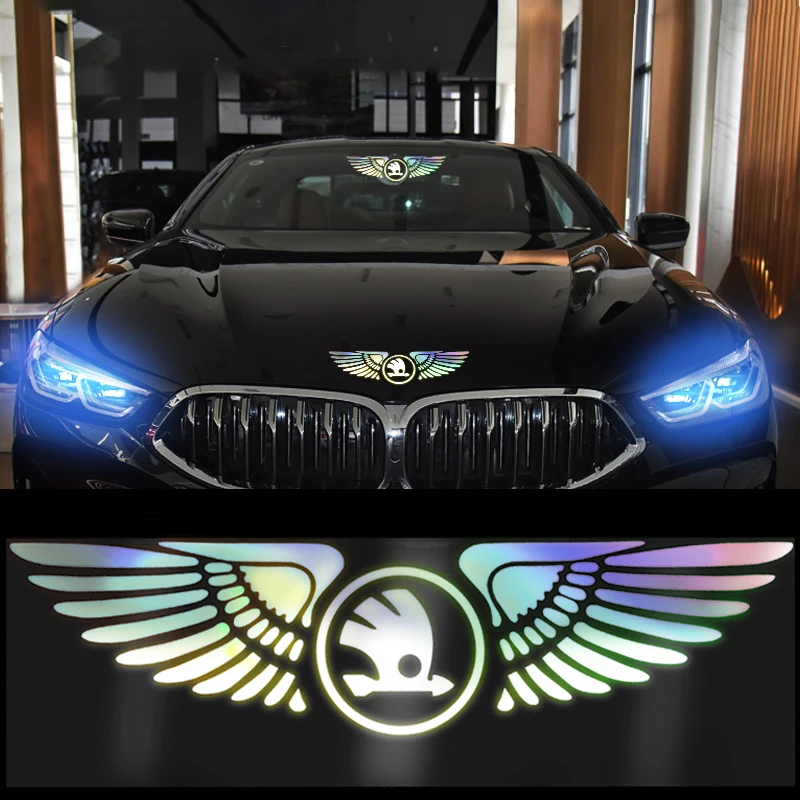 

Angel Wing Reflective Car Body Logo Sticker Car Decoration Decals For Skoda Octavia Fabia Kamiq Kapoq Kodiaq Rapid SCALA Superb