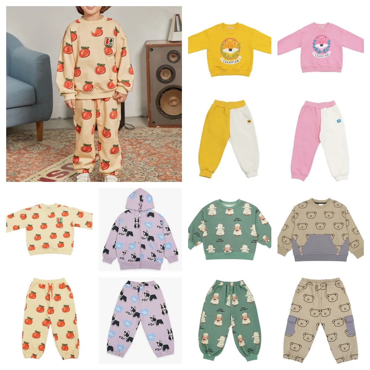 

PS 2023 Autumn New Toddler Girls Boys Clothes Casual Two Piece Set Children's Cartoon Print Sweater Casual Pants Outfits Set