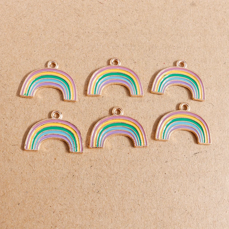 

10pcs 24*17mm Enamel Colorful Rainbow Charms for Jewelry Making DIY Earrings Pendants Necklaces Handmade Bracelets Crafts Gifts