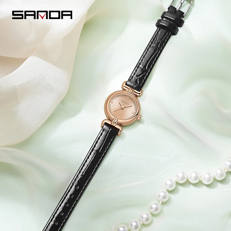 Fashion Sanda 1126 New Hot-selling Ladies Long Leather Female Watch Roma Vintage Wristwatch Women Dress Watches Relogio Feminino
