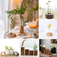 vintage wooden vase solid wood flower vases plante pot hydroponic plant flower vases tabletop arrangement home decoration