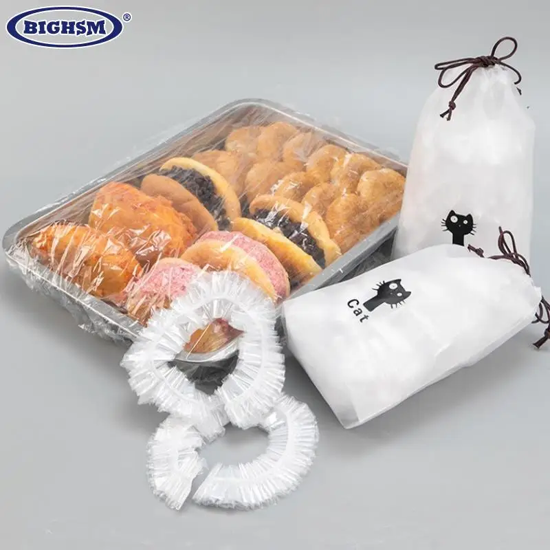 

10Pcs Disposable Food Cover Bag Elastic Plastic Wrap Food Grade Food Lids Shower Headgear Bowls Caps Fresh Saver Dust Covers