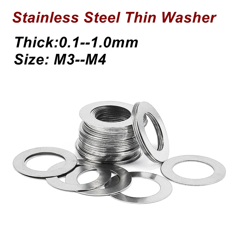 Шайбы из нержавейки RYBZJ 0,1 0,2 0,3 0,5 1,0 мм