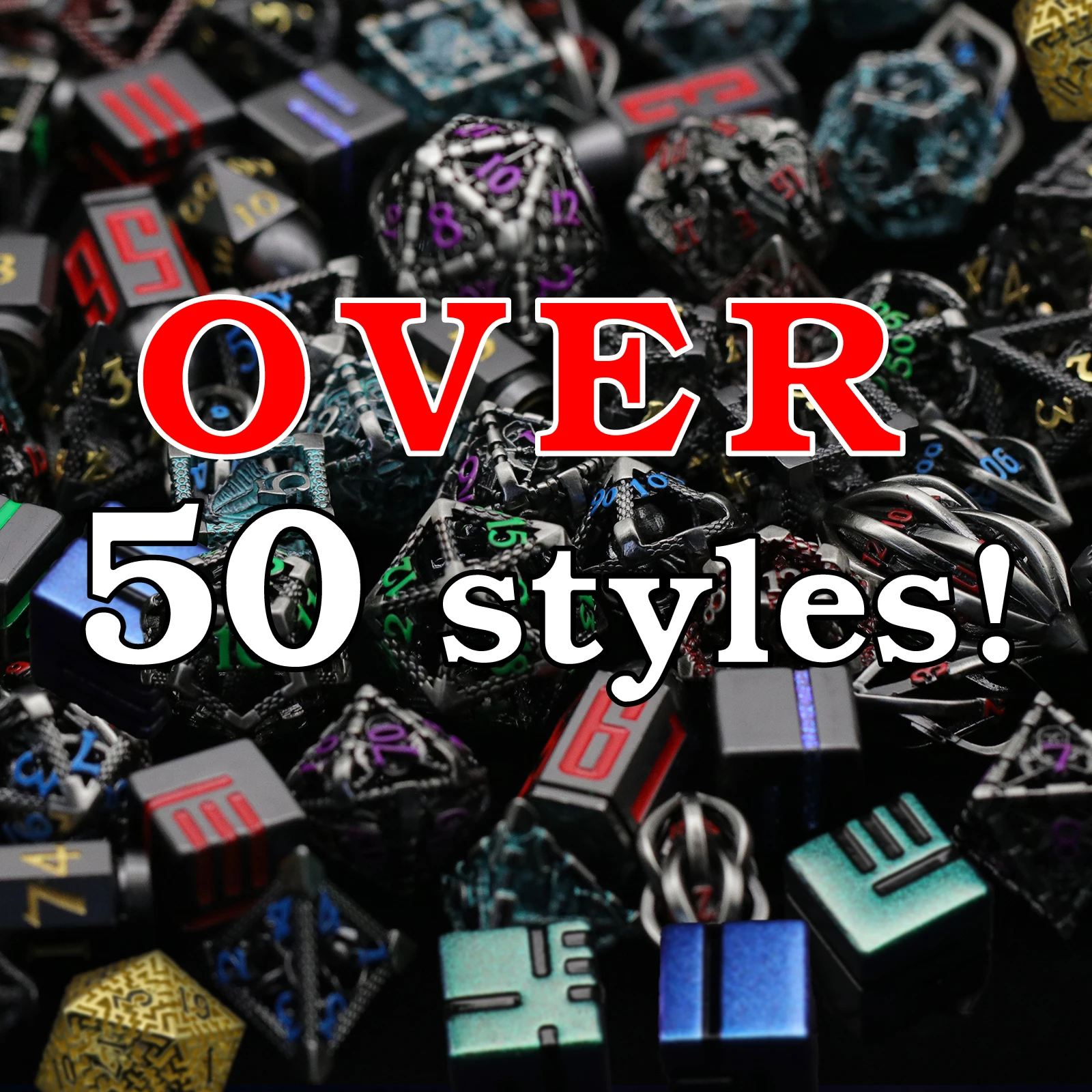 Фото Набор игральных костей Mystery Dice DND, 7 кубиков в подарочном футляре, металлические многогранные кубики для ролевой игры Dungeons and Dragons. №3