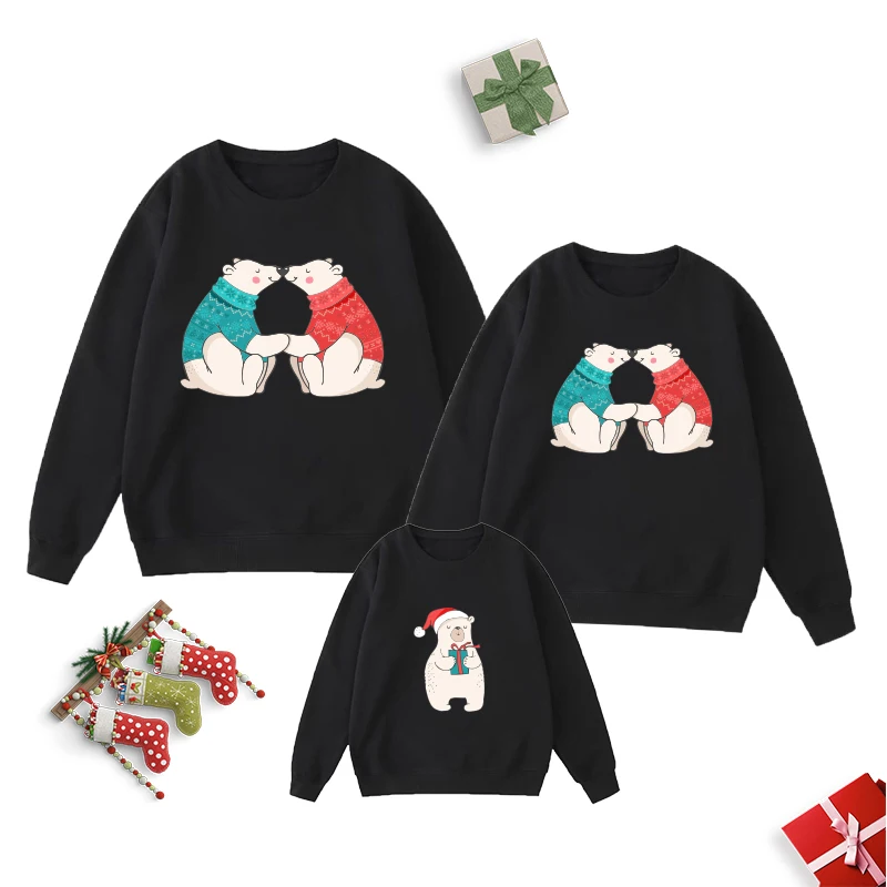 

Christmas Family Matching Outfits Xmas Sweaters Mother Father Kids Baby Jersey Women Men Sweatshirt Couple Clothing Set Jumper