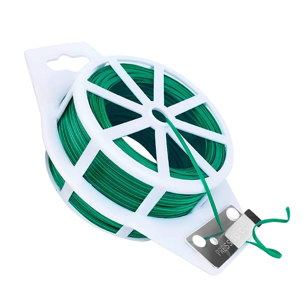 

1 шт. садовый твист галстук многоразовая зеленая веревка с резаком прочная твист-фиксатор для прививки растений