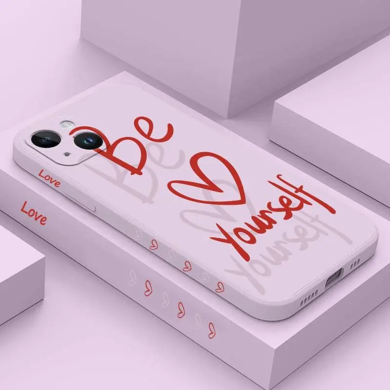 

Love Oneself Silicone Phone Case For iPhone 14 13 12 11 Plus Pro Max Mini X XR XS 8 7 6 6S Plus Cover
