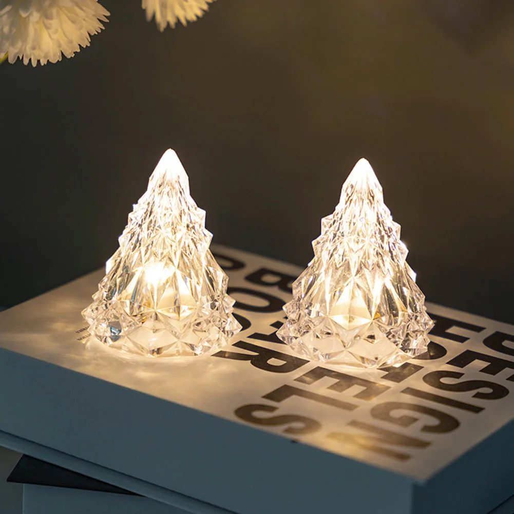 

LED Crystal Table Desk Lamps Cone Shaped Romantic Diamond Atmosphere Night Light Creative Table Lamps Home Decor