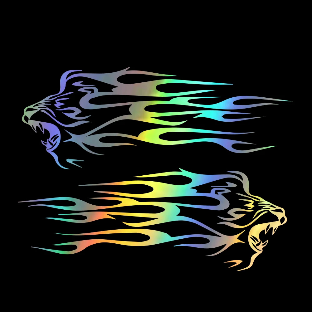 

18*13,4 см голова льва пламя виниловая наклейка на окно автомобиля на бампер модные украшения для мотоцикла индивидуальные наклейки