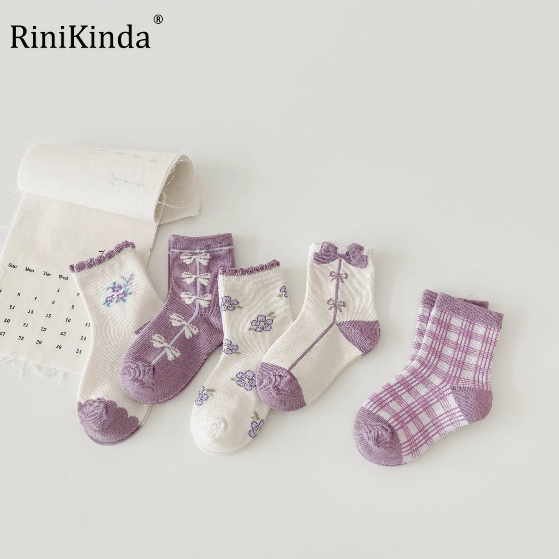 

RiniKinda 2022 Autumn 5 Pairs/lot Cartoon Soft Cotton Knit Baby Socks Kids Boy Newborn Baby Girl Boys Fashion Cute Socks