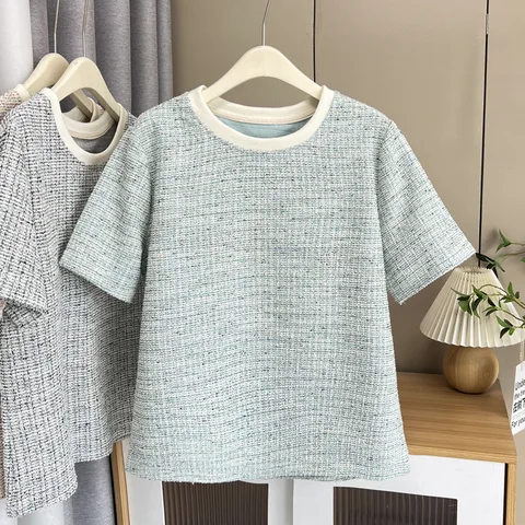 100 кг модный топ темперамент шикарные футболки с короткими рукавами больших размеров повседневная футболка с короткими рукавами для женщин 665