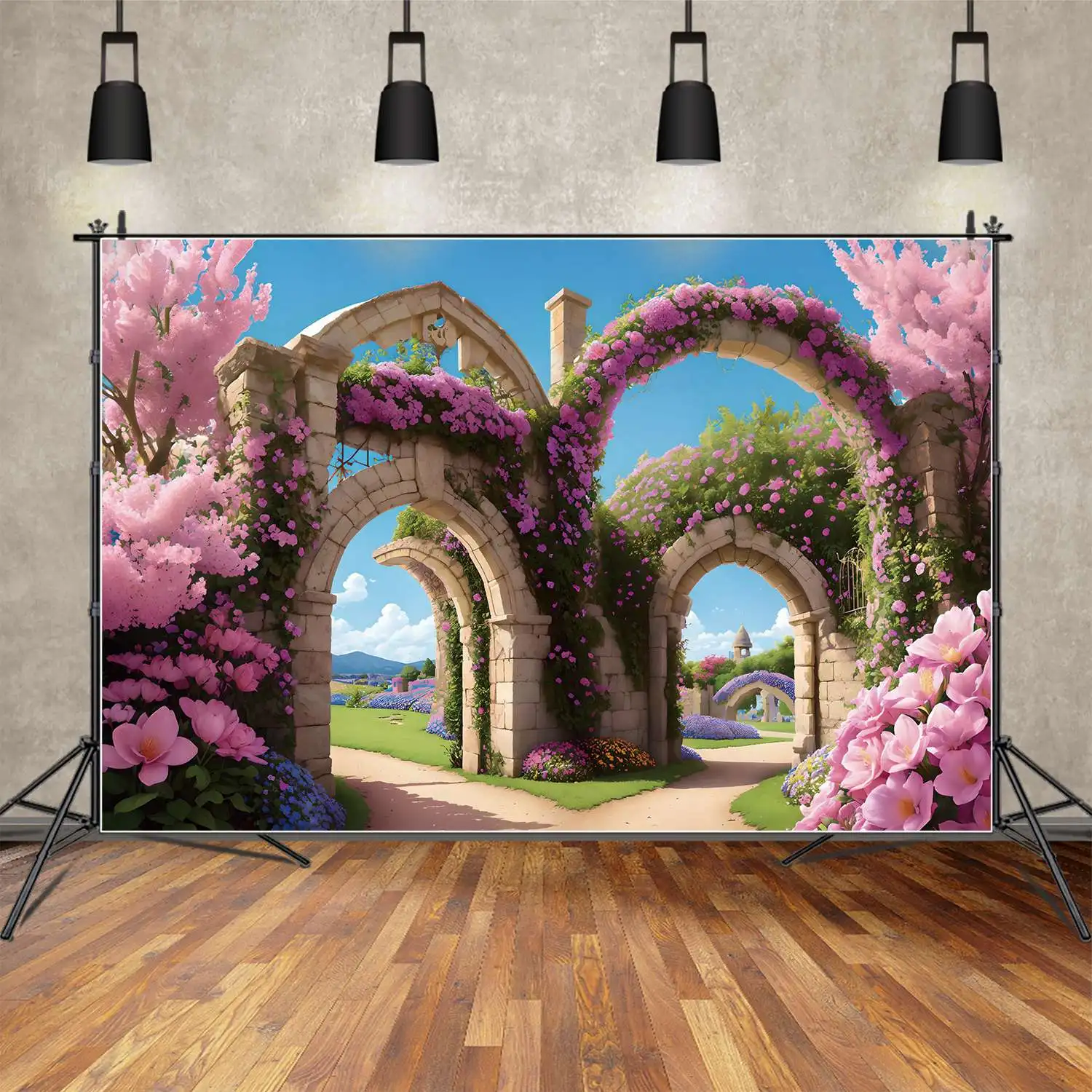 

Spring Flowers Outing Holiday Photo Backdrops Children's Wild Park Floral Blossom Birthday Home Decoration Photoshoot Background