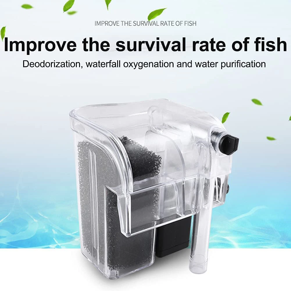 

Waterfall Hang on External Oxygen Pump Water Filter Pure Water Quality for Aquarium Fish Tank Round Fish Tank Small Fish Tank