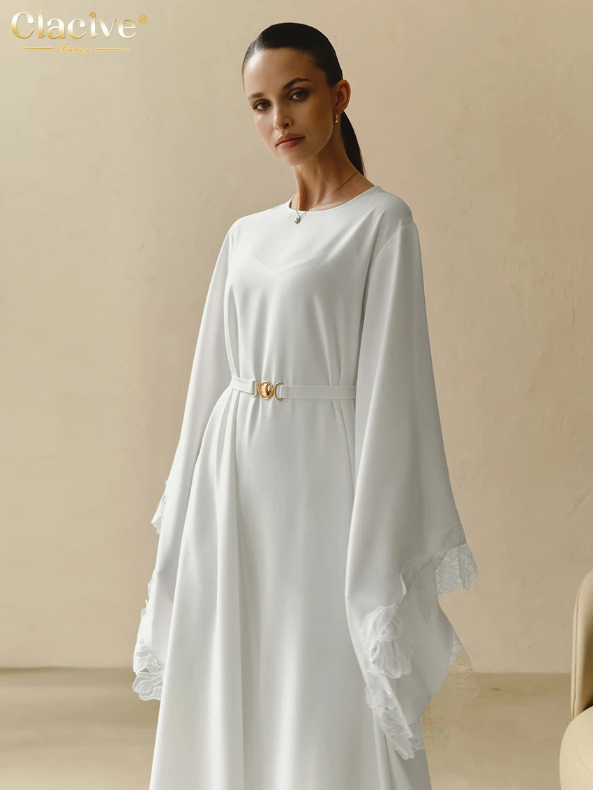 Модные свободные белые атласные комплекты Clacive из 2 предметов женская одежда