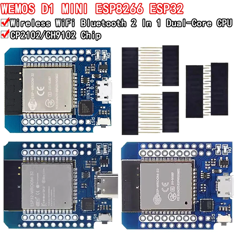 Для Wemos D1 MINI ESP8266 ESP32 ESP-32S WIFI Bluetooth CP2104 макетная плата модуль для Arduino с контактами