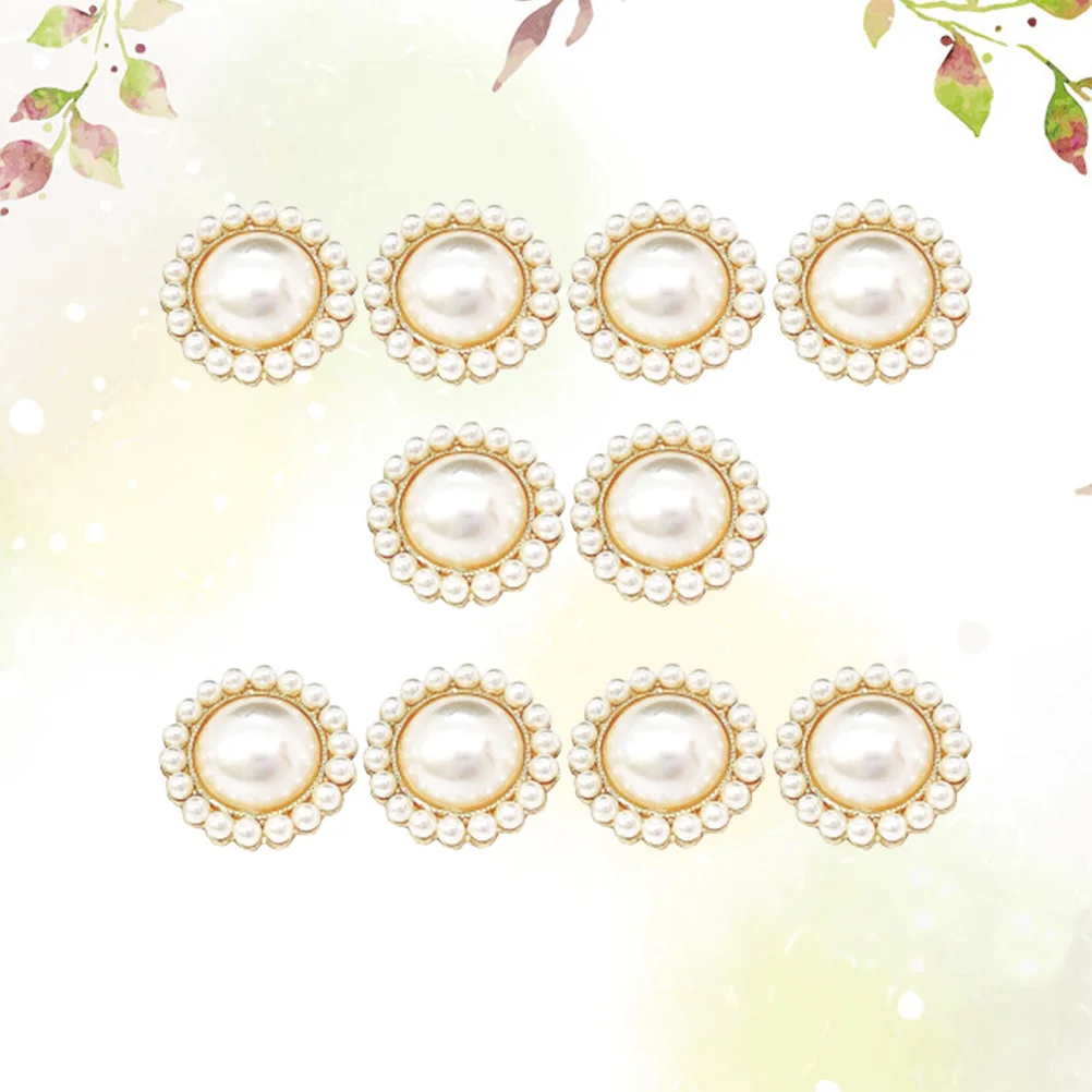 

Buttons Clothes Button Bling Diy Fastener Alloy Buckles Round Pearl Fasteners Waistband Jeans Vintage Scrapbooking Brooch Flat