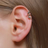 2022 new halloween personality retro bat ear clips without ear holes couple earrings simple wings ear bone clip gothic earrings