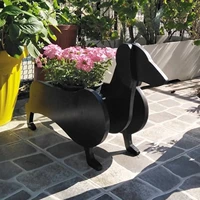 dachshund dog planter plant pot doggy shape flower pot plant container holder for outdoor indoor plants home office storage