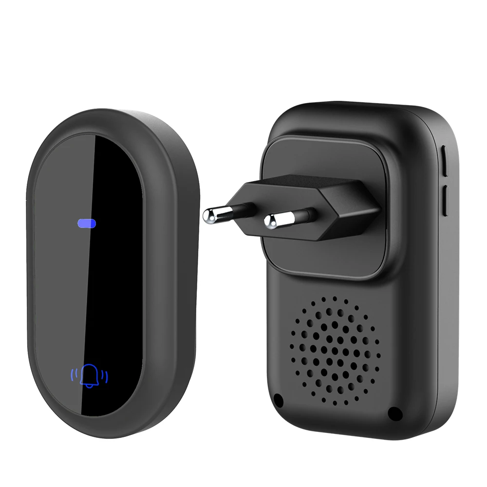 

Беспроводной домашний смарт-дверной звонок с автономным питанием IP68 Водонепроницаемый 180 м удаленный Разъем EU UK US с 38 песнями для пожилых звонков