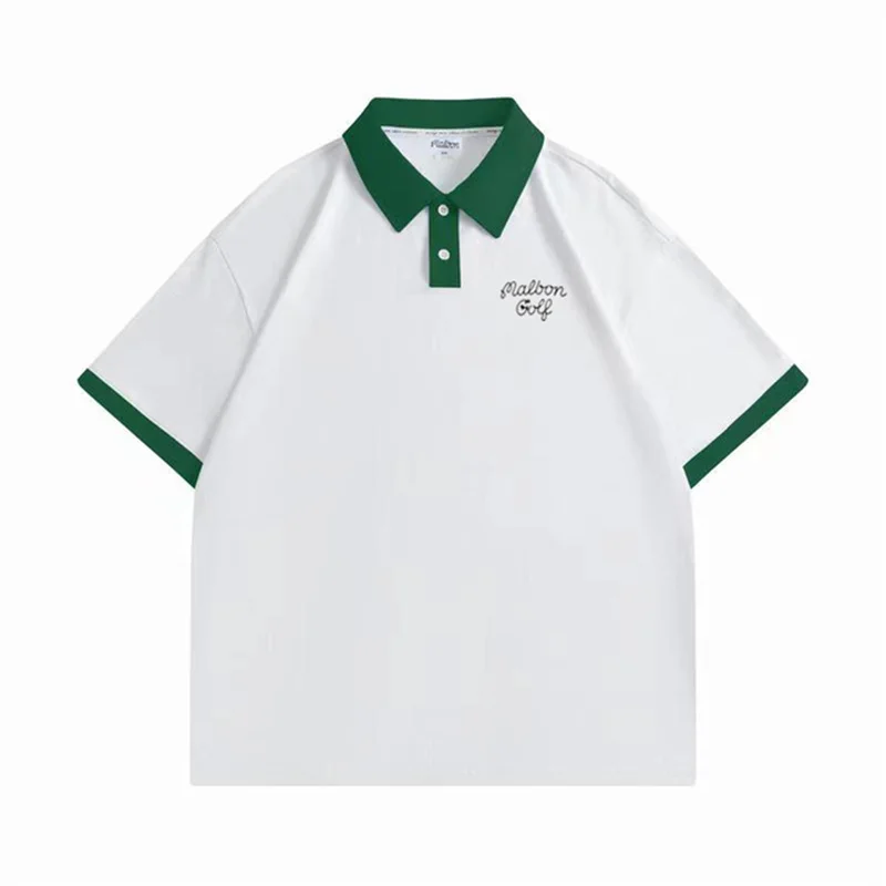 Malbon Cotton Men's Short Sleeve T-shirt, Business Sweater, Sweat-absorbing Football Polo, New Summer 2023