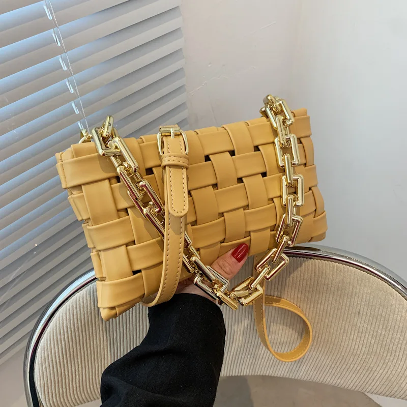 

High Quality 2022 New Fashion Ladies Versatile Solid Color One Shoulder Crossbody Woven Handbag Famous Luxury Designers Cc Gg