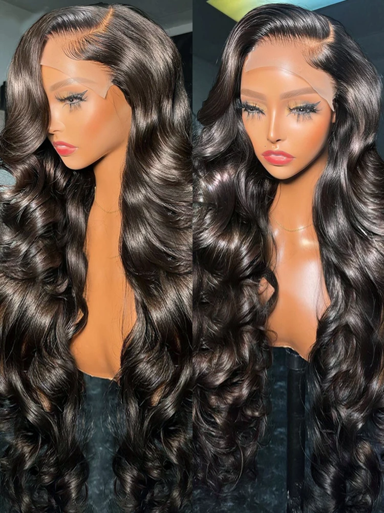 HD 13x6 Transparent Body Wave Lace Frontal Wig 30 40Inch 13x4 Lace Frontal Human Hair Wigs Brazilian Closure Wig 200 Density