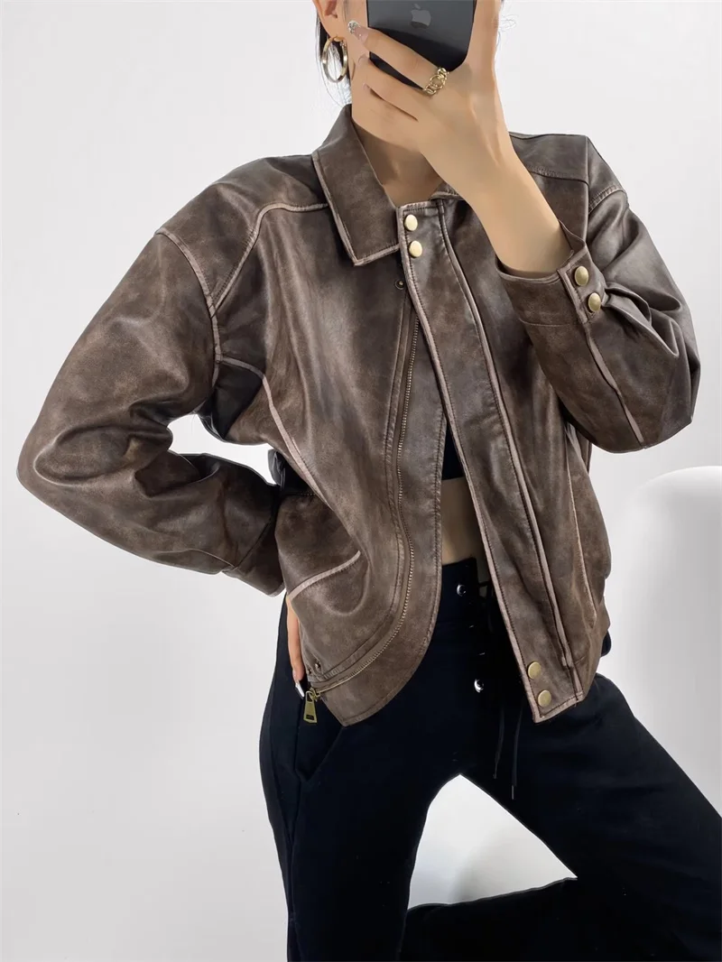 Мотоциклетное кожаное пальто для