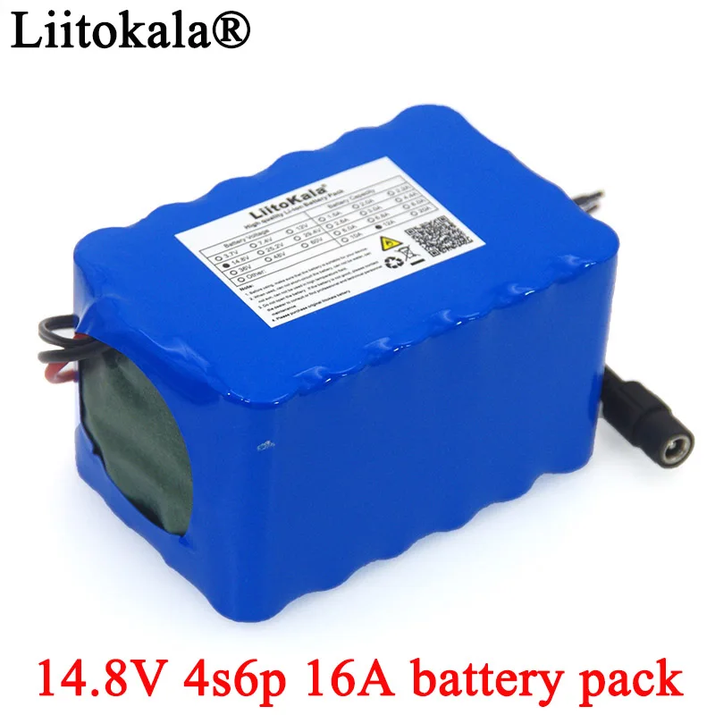 Liitokala 14,8 V 12Ah 4s6p 18650 литий-ионный аккумулятор для ночной рыбалки, нагреватель, шахтерский усилитель, батареи с BMS