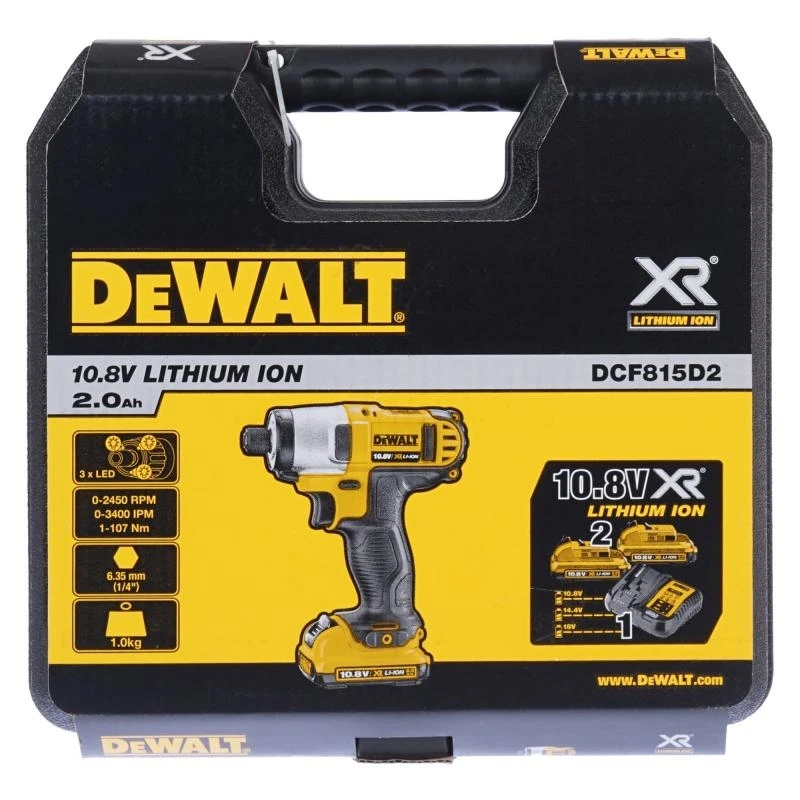Шуруповерт аккумуляторный DeWalt DCF815D2 (мощность аккумулятора 10.8 В крутящий момент