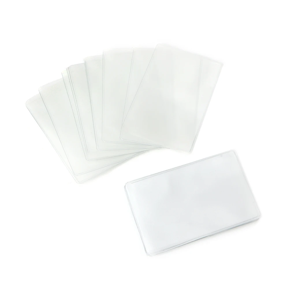 

652F 20Pcs Rectangle Clear Plastic Work Badge Credit Card Holder Protective for CASE