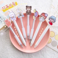 creative personality cartoon little girl pressing gel pen cute student learning stationery water pen signature pen wholesale