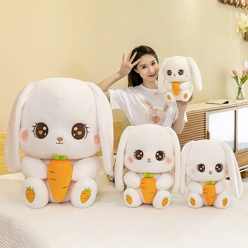 

50cm New Lovely Carrot Rabbit Plush Toy Throw Pillow Super Soft Comfy Stuffed PP Cotton Sofa Cartoon Cushion Bunny Festival Gift