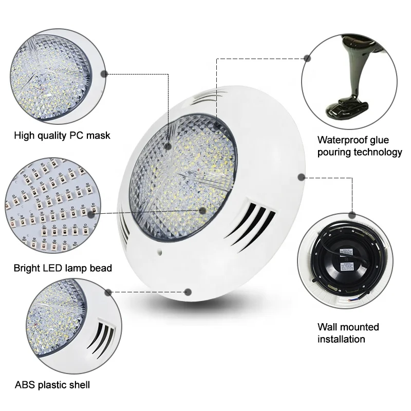 Продажа Светодиодная подводная лампа для бассейна, изменяющие цвет RGB, 12 В переменного тока, Водонепроницаемая IP68 лампа с пультом дистанционного уп...