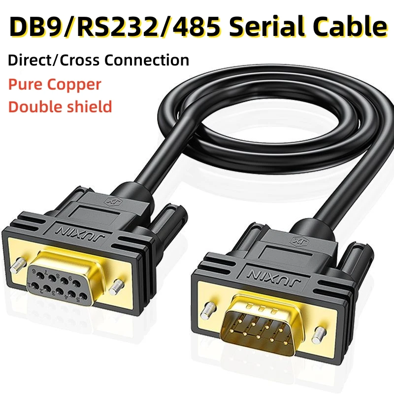 

DB9 Connection Cable RS232 Serial Cable COM Port 485 Communication Cable 9-pin Male to Female Direct/Cross Connected Line