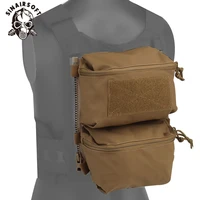 tactical back panel double pouch fcpc v5 plate carrier molle zipper portable gp bag comm routing loop airsoft vest accessories