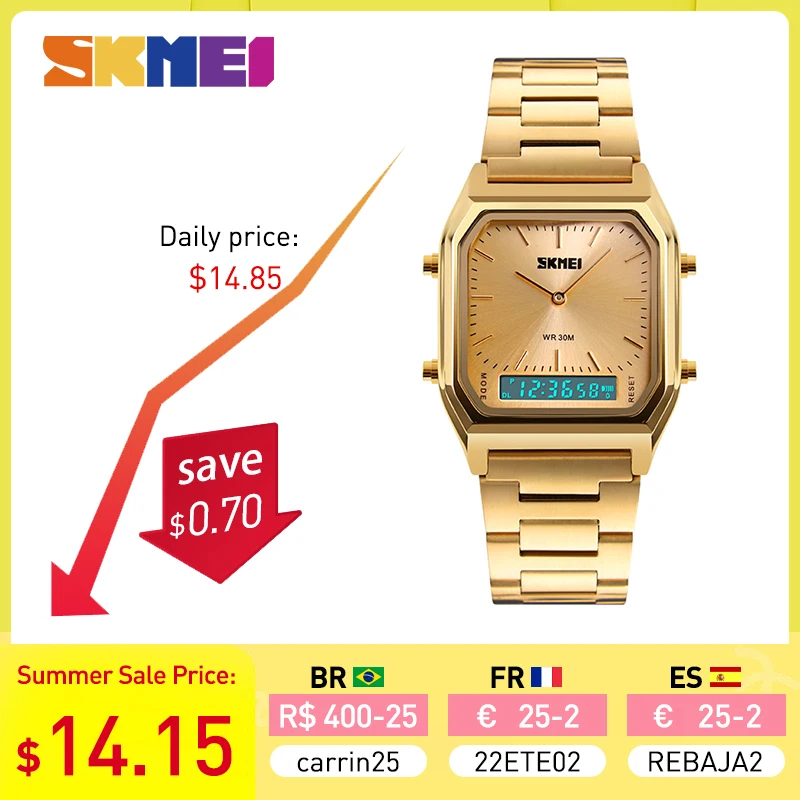 

SKMEI Fashion Casual Watch Men Digital Dual Time Sports Chronograph 3bar Waterproof Quartz Wristwatches relogio masculino 1220