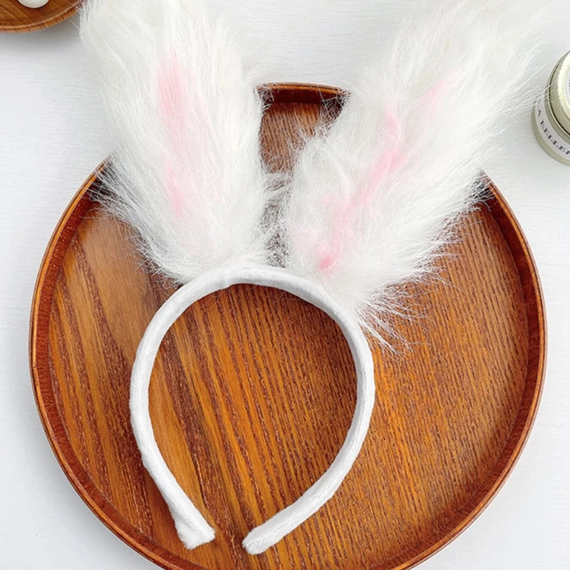 

Plush Hair Hoop Fluffy Bunny Ears Headband Theme Party Performance Headdress Christmas Easter Cosplay Costume