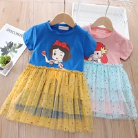 girls summer new cute cartoon princess stitching dress baby girl clothing kids dresses for girls flower girl dresses
