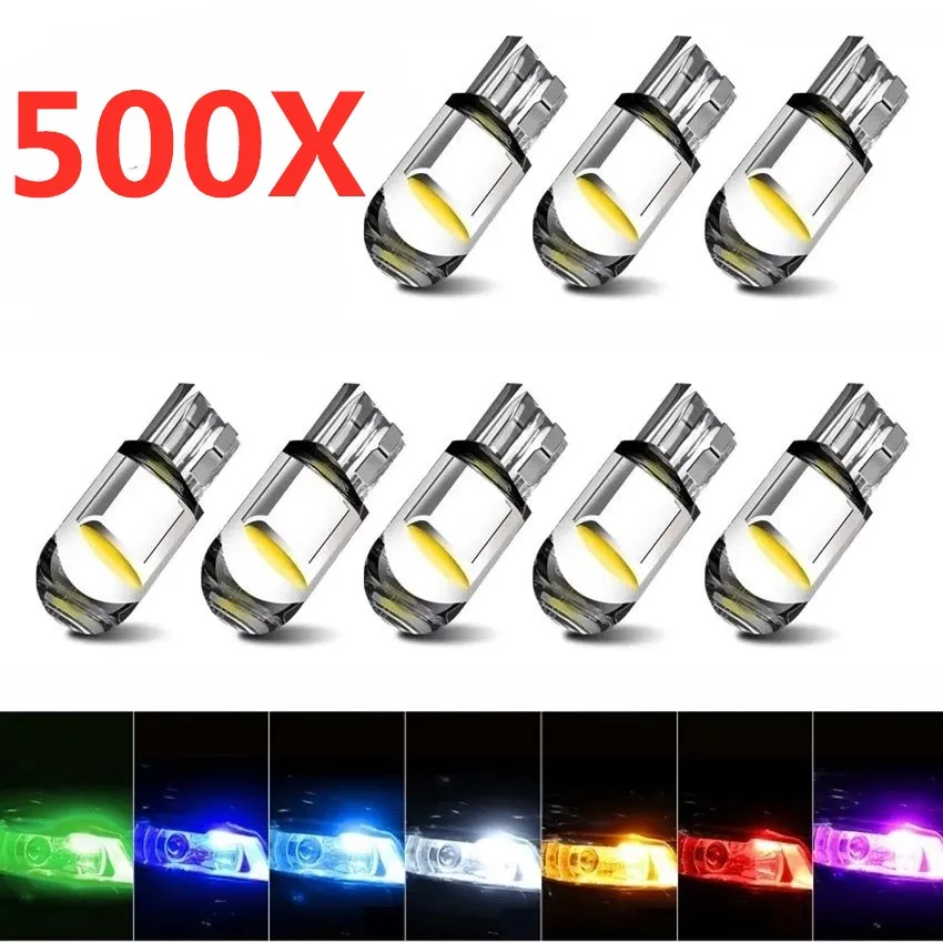500 шт. COB стекло W5W Led T10 новейший Автомобильный свет 6000K белый автомобильный номерной знак лампа купол чтения багажника DRL лампа Стиль 12 В