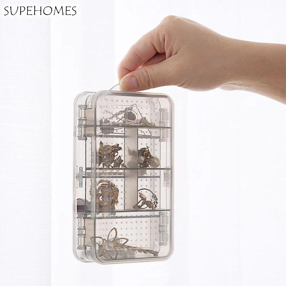 

Bead Cover Makeup Pills Container Decorations Plastic Case Jewelry Organizer Storage Box Transparent Double Layers 10 Grids