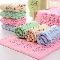 3 colors 100 cotton towel cartoon rabbit highly absorbent childrens bath towel solid color hand towel face wipe towel