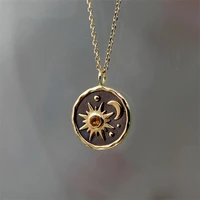 vintage sun moon necklace for women unique mushroom necklace womens accessories retro pendant jewelry wholesale 2022 trendy new