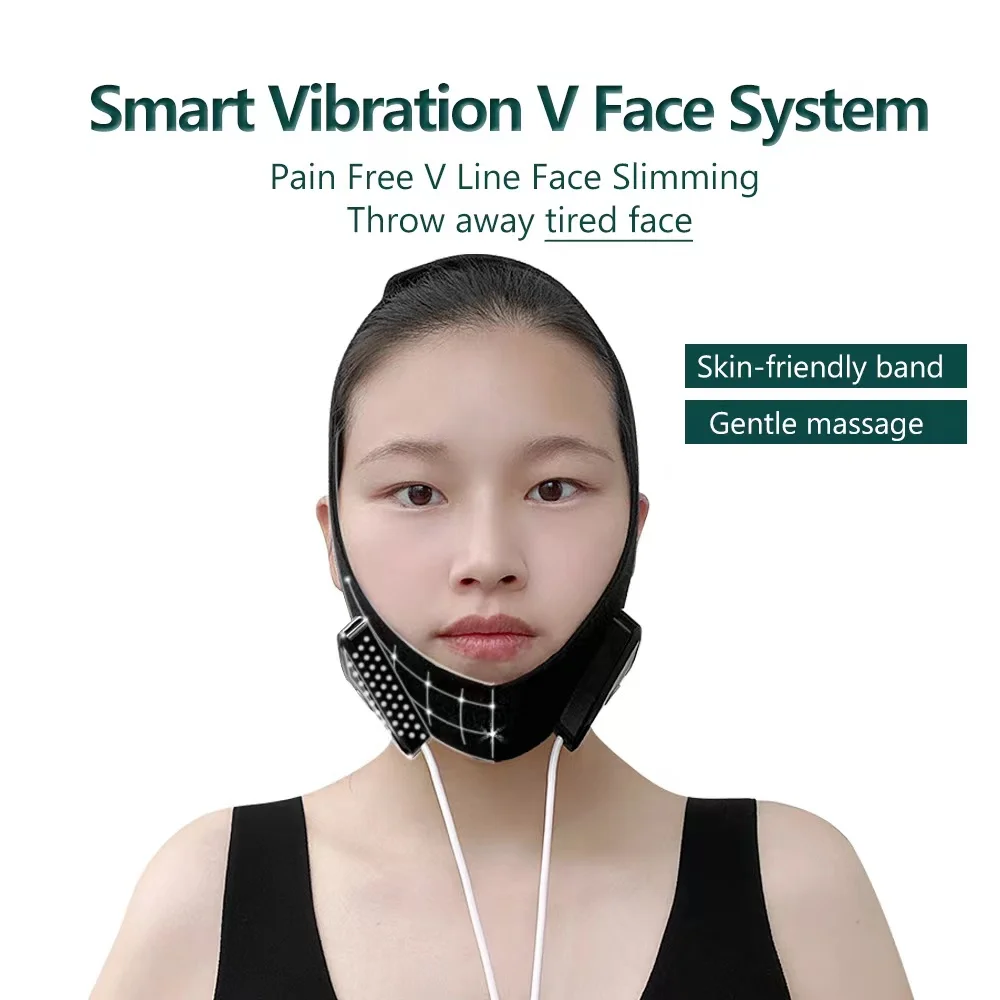 

USB Electric V-shaped Thin Face Slimming Cheek Massager Facial Lifting V-Line Lift Up Bandage Shake Therapy Device Beauty Machin
