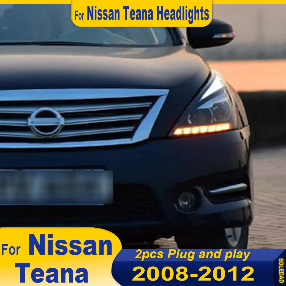 Фото Стайлинг автомобиля для Nissan Teana 2008 2009 2010 2011 2012, фары Altima, сигнальные DRL, биксеноновые линзы ближнего света, автоаксессуары №3